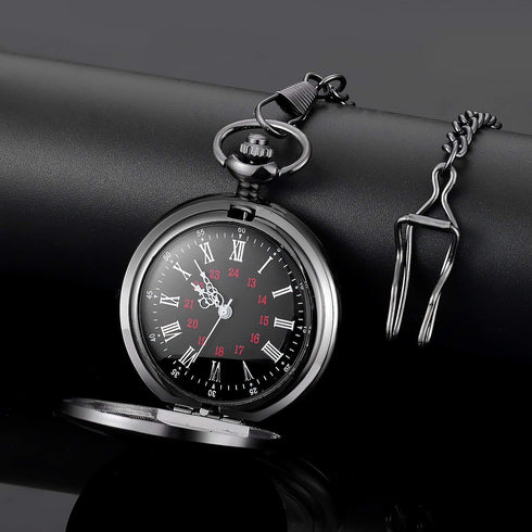 Engraved “to My Son” “I Love You” Pocket Watch with Chain